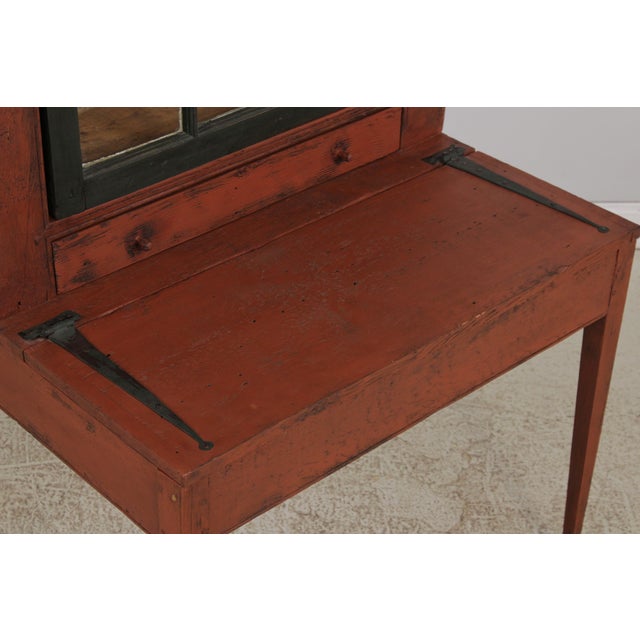 Country Paint Decorated Primitive Plantation Desk For Sale - Image 10 of 16