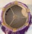 Vintage Purple Velvet Leaf Lamp Shade With Gold Trim & Purple Chainette Fringe For Sale - Image 4 of 5