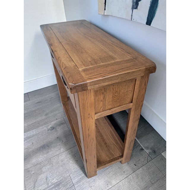 Vintage Country Oak Side Table, 1980 For Sale - Image 10 of 16