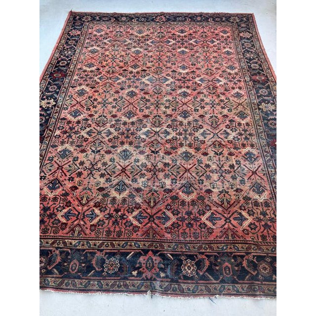 Textile 1930s Lattice Mahal Rug - 9' X 12' For Sale - Image 7 of 12