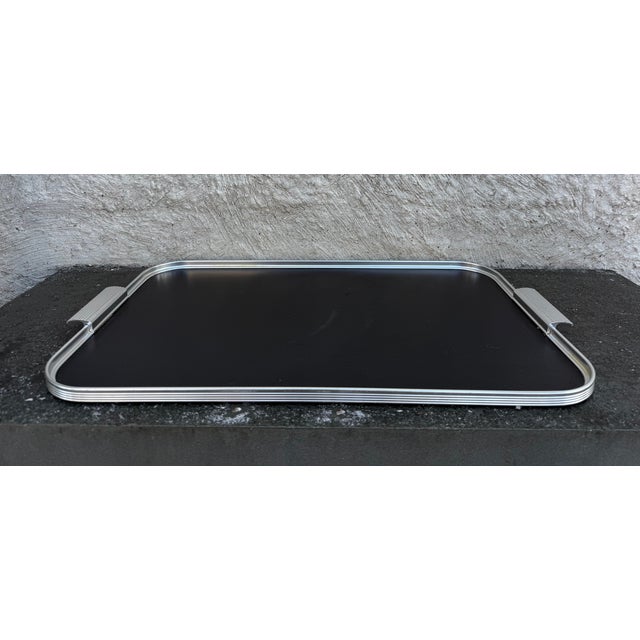 Large aluminum frame tray with laminate bottom manufactured by Kaymet, UK. The manufacturer’s stamp is located under the...