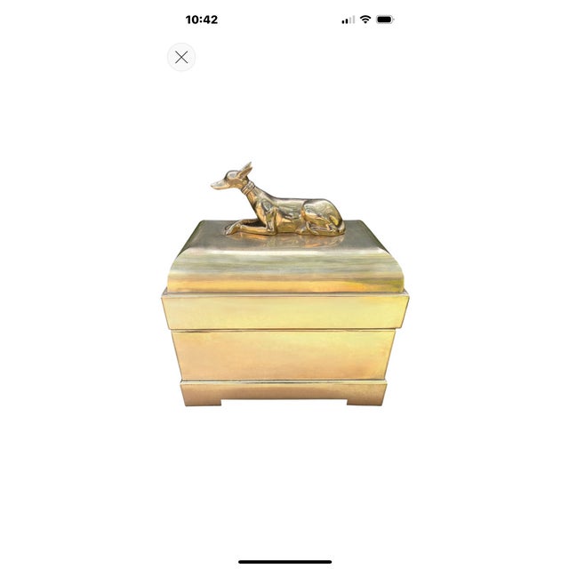 1980s Chapman Brass Box With Whippet Handles For Sale - Image 16 of 16