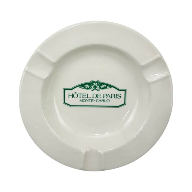 Ceramic Vintage Hotel De Paris Monte-Carlo Ceramic Ashtray Catchall Dish For Sale - Image 7 of 9
