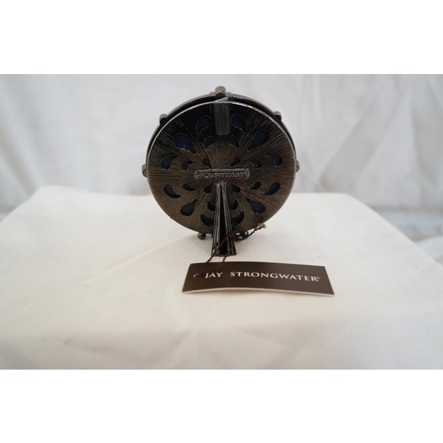 2000 - 2009 Small Enamel & Crystal Jay Strongwater Round Frame For Sale - Image 5 of 8