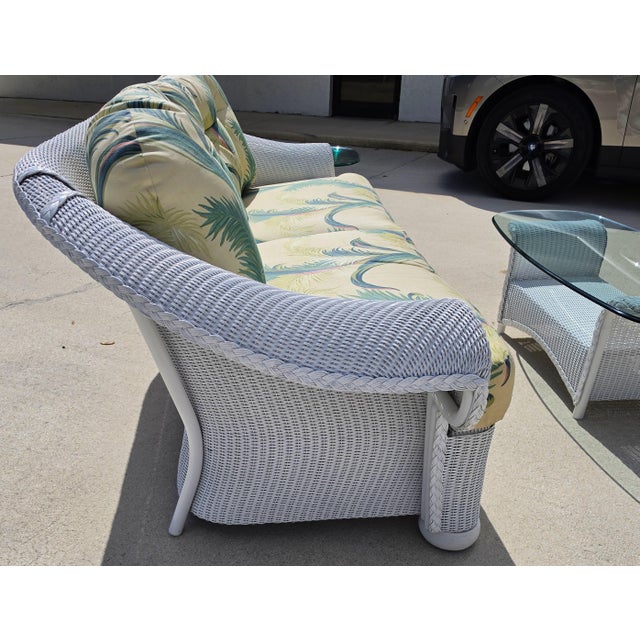 Lloyd Flanders English Garden Loom Wicker 3 Piece Patio Set Indoor Outdoor For Sale In Miami - Image 6 of 16