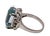 This striking vintage cocktail ring is centered with an emerald cut aquamarine, weighing approximately 7 carats, in a...