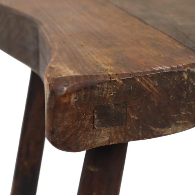 Vintage Rustic Wabi-Sabi Wooden Three-Legged Milking Stool, France For Sale - Image 11 of 18