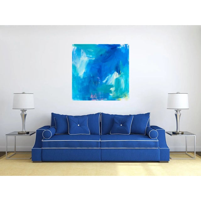 "Jet Stream" by Trixie Pitts Large Abstract Expressionist Seascape Oil Painting For Sale - Image 11 of 12