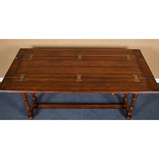 Jonathan Charles Attributed to Jonathan Charles Country Farmhouse Walnut Hunt Table For Sale - Image 4 of 12