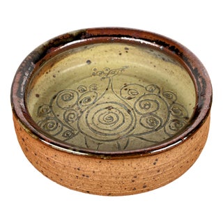 Mid-Century Modern Danish Studio Pottery Bowl by Bente Lemche, 1960s For Sale