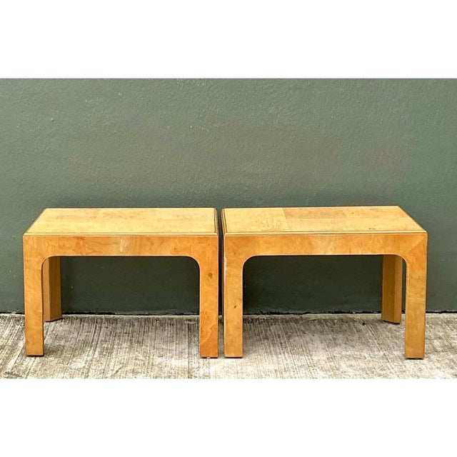 Vintage Burl Wood Side Tables - Pair For Sale - Image 9 of 12