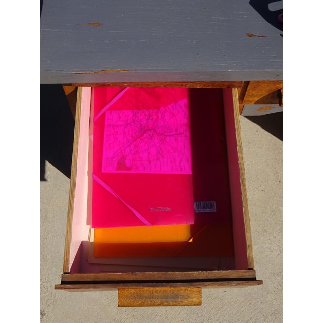 Vintage American Oak Desk, 1950s For Sale - Image 10 of 18