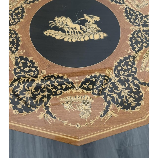 1960s 1960s Italian Marquetry Music Box Table For Sale - Image 5 of 9