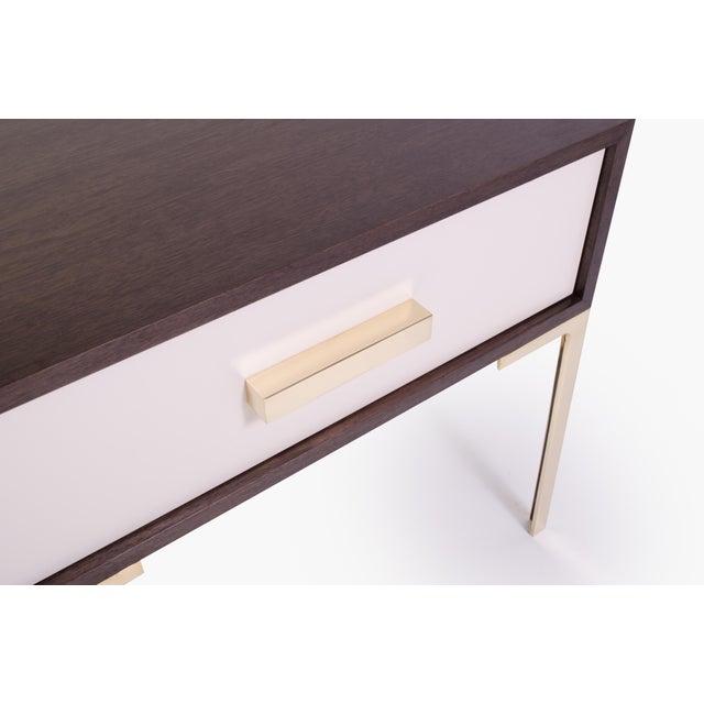Ebony Astor Nightstands in Contrasting Ebony & Ivory by Montage - Pair For Sale - Image 8 of 11