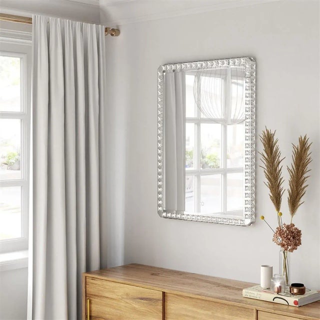 Mid-Century Modern Marilyn Illuminated Rectangular Wall Mirror - 40", Chrome, Touch Dimmer For Sale - Image 3 of 8