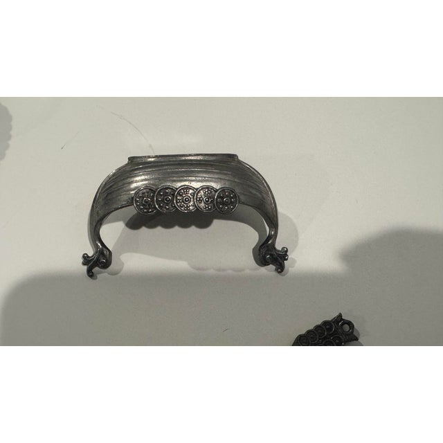 1950s Midieval Norge Pewter Viking Ship Small Cellar For Sale In Jacksonville, FL - Image 6 of 8