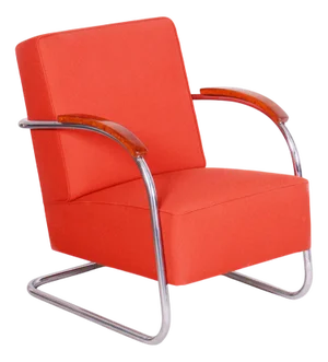 Czech Bauhaus Beech and Chrome Armchair attributed to Mücke Melder, 1930s from Mücke Melder