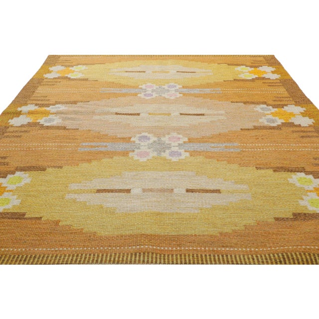Ingegerd Silow Ingegerd Silow Swedish Rollakan Rug Örbyhus Gul - 05'06 X 07'09 For Sale - Image 4 of 10