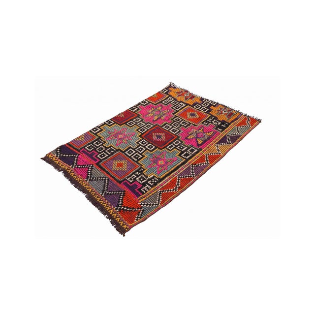 Ebroidered Small Vintage Kilim Rug - 2`7″ X 4`3″ Ft. For Sale - Image 4 of 6