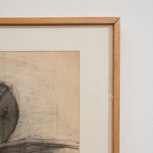 Early 20th Century France Charcoal Wood Drawing For Sale - Image 12 of 15