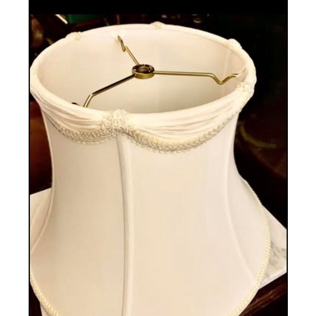 Textile Draped Silk Bell Lamp Shade W/ Gimp For Sale - Image 7 of 8