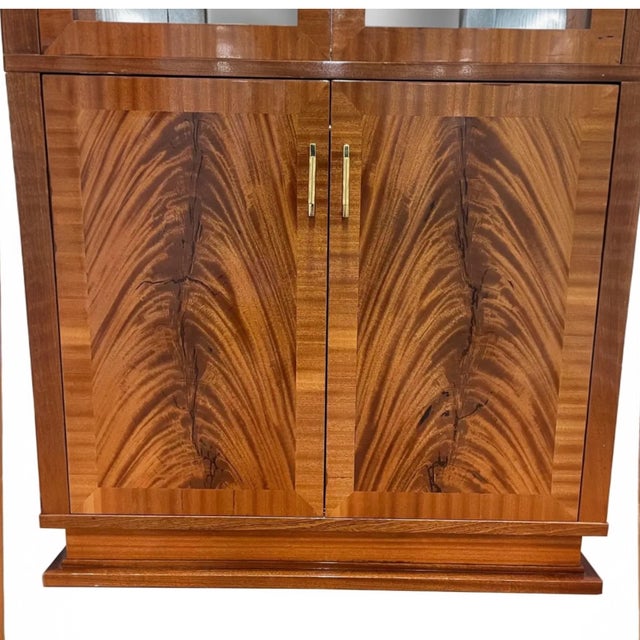 Art Deco Flame Mahogany Bar Cabinet For Sale - Image 4 of 9