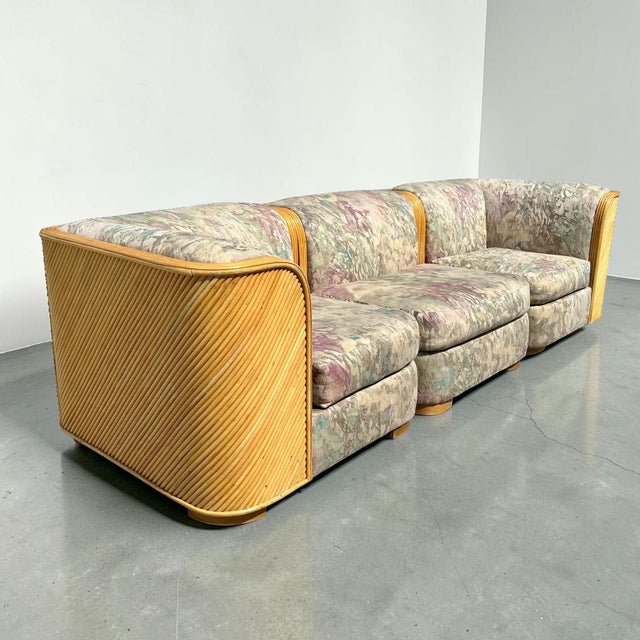Vintage Pencil Reed Modular Love Seats - a Pair For Sale - Image 10 of 11