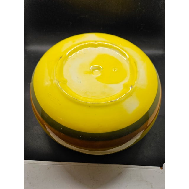 Mid-Century Modern Vintage California Pottery Mid Century Yellow Drip Glaze Planter For Sale - Image 3 of 4