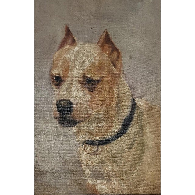 hand painted image of a pit bull terrier. A masculine image of a loyal companion. Captures the love and care a pet...