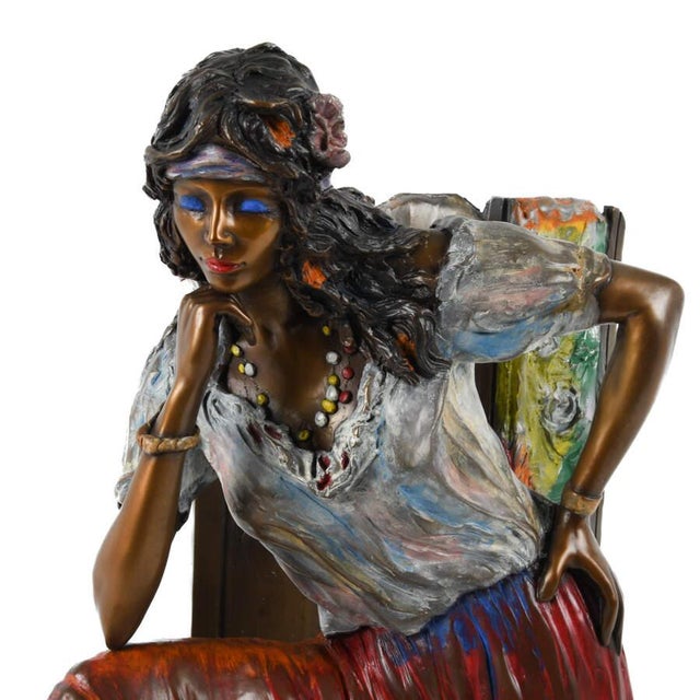 This limited‑edition bronze sculpture titled “Gypsy” is a captivating work by acclaimed Israeli artist Isaac Maimon (b....