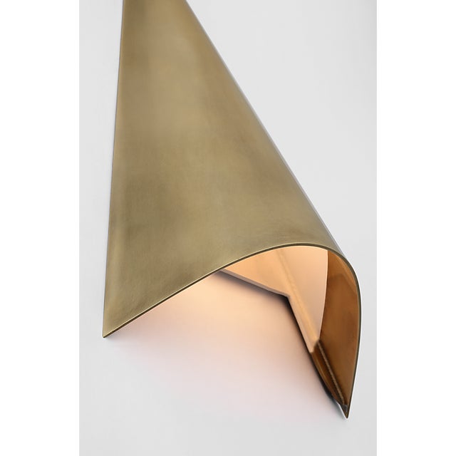 Visual Comfort Kelly Wearstler for Visual Comfort Signature Piel 9" Indoor/Outdoor Wall Wash in Antique-Burnished Brass For Sale - Image 4 of 9