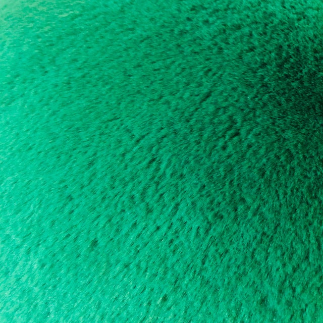 Mushroom Ottoman in Emerald Plush For Sale In San Francisco - Image 6 of 8