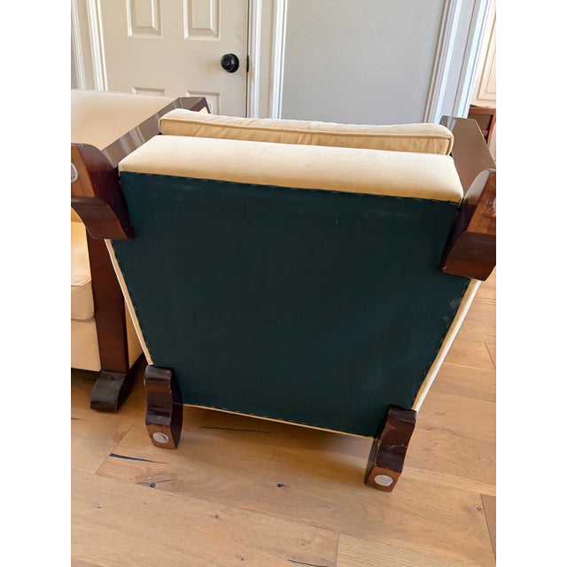 1930s French Art Deco Bentwood Arm Club Chairs in Cream Leather - A Pair For Sale - Image 14 of 18
