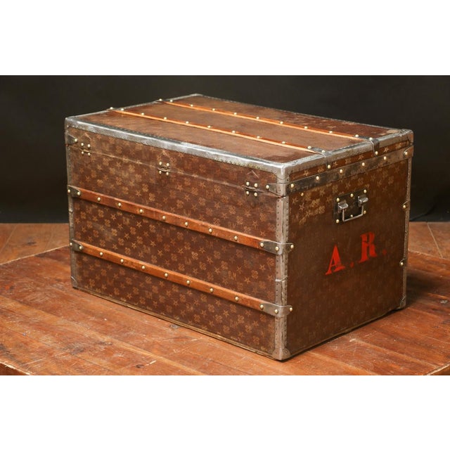 Wood Bigot-Morand Monogrammed Trunk For Sale - Image 7 of 9