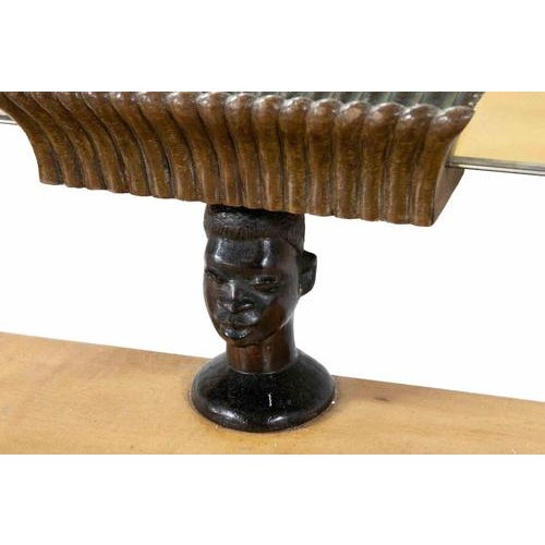 1950s Vintage Wooden Console with Mirror attributed to Osvaldo Borsani, 1950s For Sale - Image 5 of 6