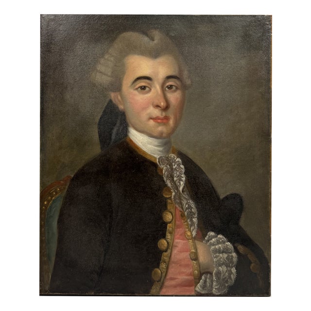 French School Artist, Portrait of an Aristocrat, 1800s, Oil Painting on Canvas For Sale