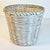 Wood Mid-Century Boho Chic Coastal White Washed Wicker Wastebasket. For Sale - Image 7 of 9