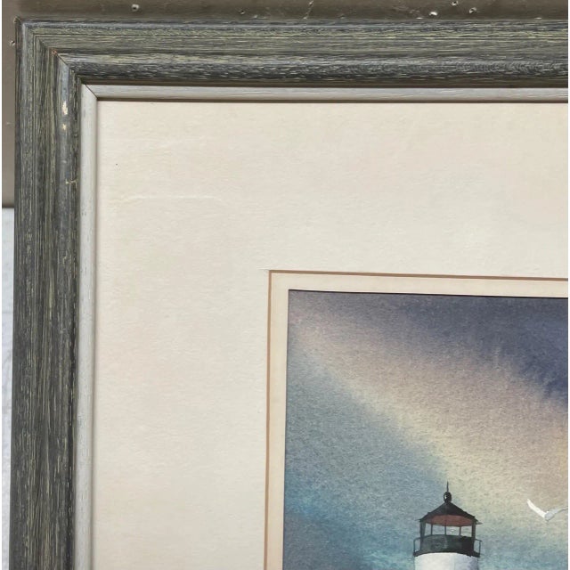 Vintage Donald Allen Mosher 'Rockport Lighthouse' Painting - Straitsmouth Light? For Sale - Image 10 of 11