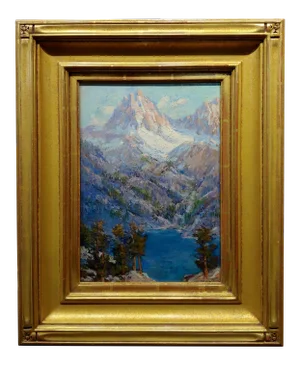 Frederick Carl Smith -View of Sierra Lake-1920s California Impressionist Oil Painting