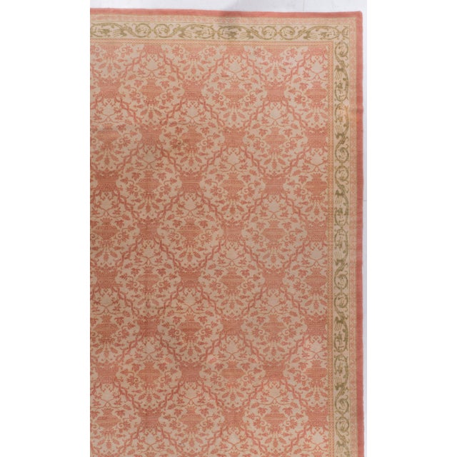 Vintage Circa 1960 Light Brick Spanish Hand Knotted Rug 12ft 5in X 14ft 2in For Sale - Image 14 of 16