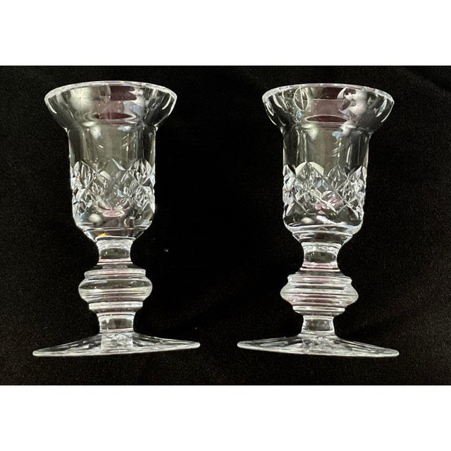 Waterford crystal of Ireland-makers of luxury premium crystal since 1783 Presenting a pair of signed candlestick holders-...