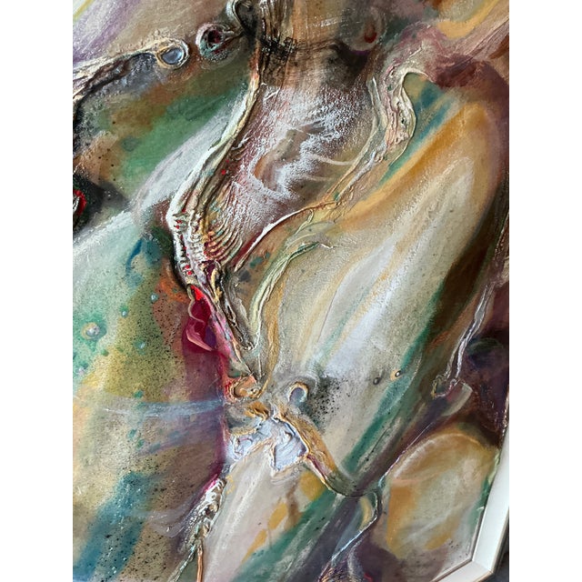 1990s Monumental Original Abstract Mixed Media Painting by David Stephens, 77.5" X 66" For Sale - Image 5 of 8