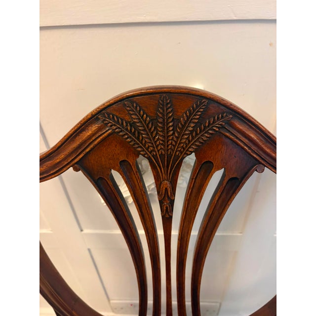 Antique Mahogany Shield Back Dining Chairs and Carvers, 1920, Set of 12 For Sale - Image 15 of 18