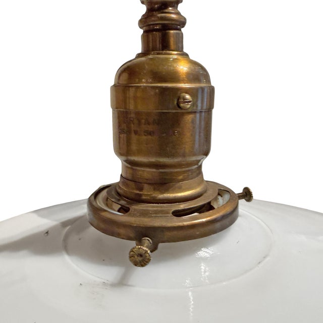 Early 20th Century American Milk Glass Pendant Light Fixture For Sale - Image 12 of 12