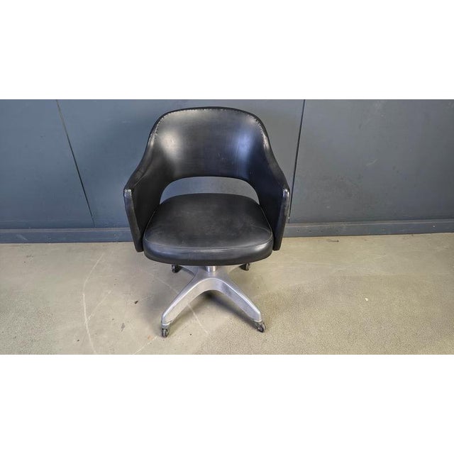Mid-Century Desk Chair in Aluminium and Leather, 1950s For Sale - Image 12 of 14