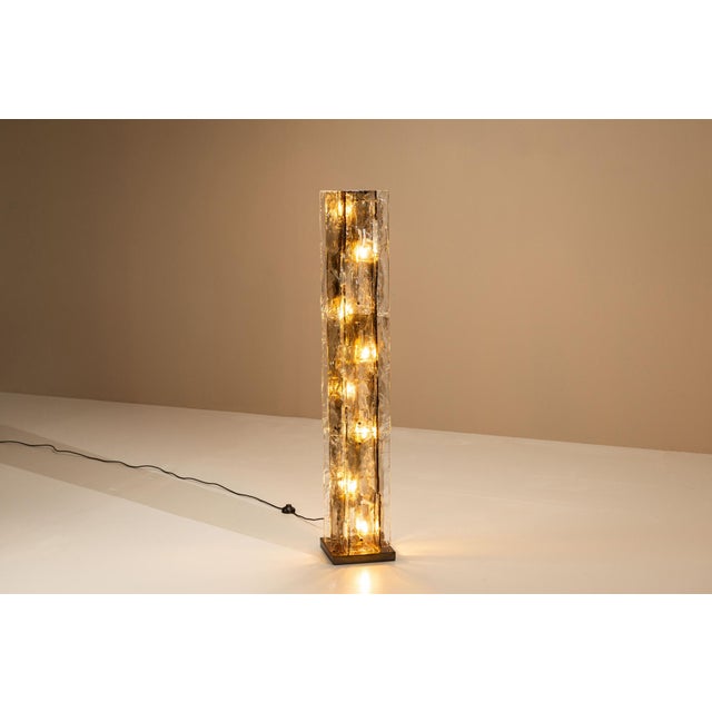 LT 379 Floor Lamp in Crystal and Tobacco by Carlo Nason for Mazzega, Italy, 1970s For Sale - Image 17 of 17