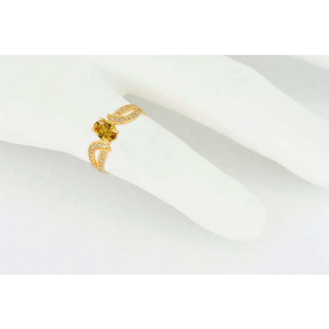Yellow Sapphire 14k Gold Ring For Sale - Image 6 of 7