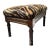 Wood 1920s English Mahogany Footstool With Turned Legs and Zebra Pattern Upholstery For Sale - Image 7 of 16