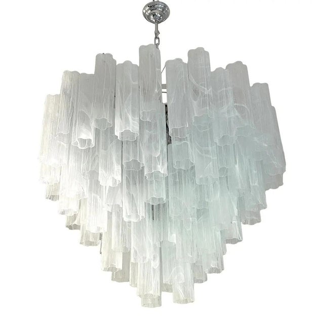 White Large Venetian White Alabastro Tronchi Murano Glass Chandelier by Simoeng For Sale - Image 8 of 9