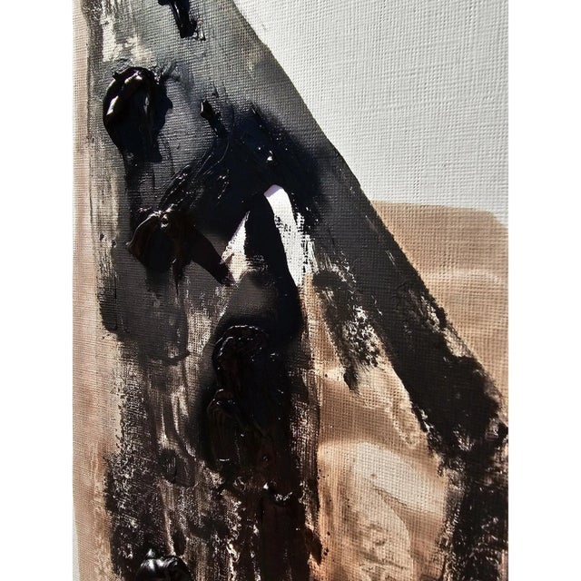 Black Original Oil Painting 'Portrait of a Woman' by Diane Grant, Unframed For Sale - Image 8 of 9